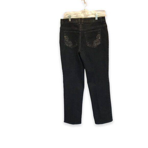 Charter Club Jeans Jean Shop Women's Size 8 Short Classic Fit Embellished Dark - Picture 2 of 8